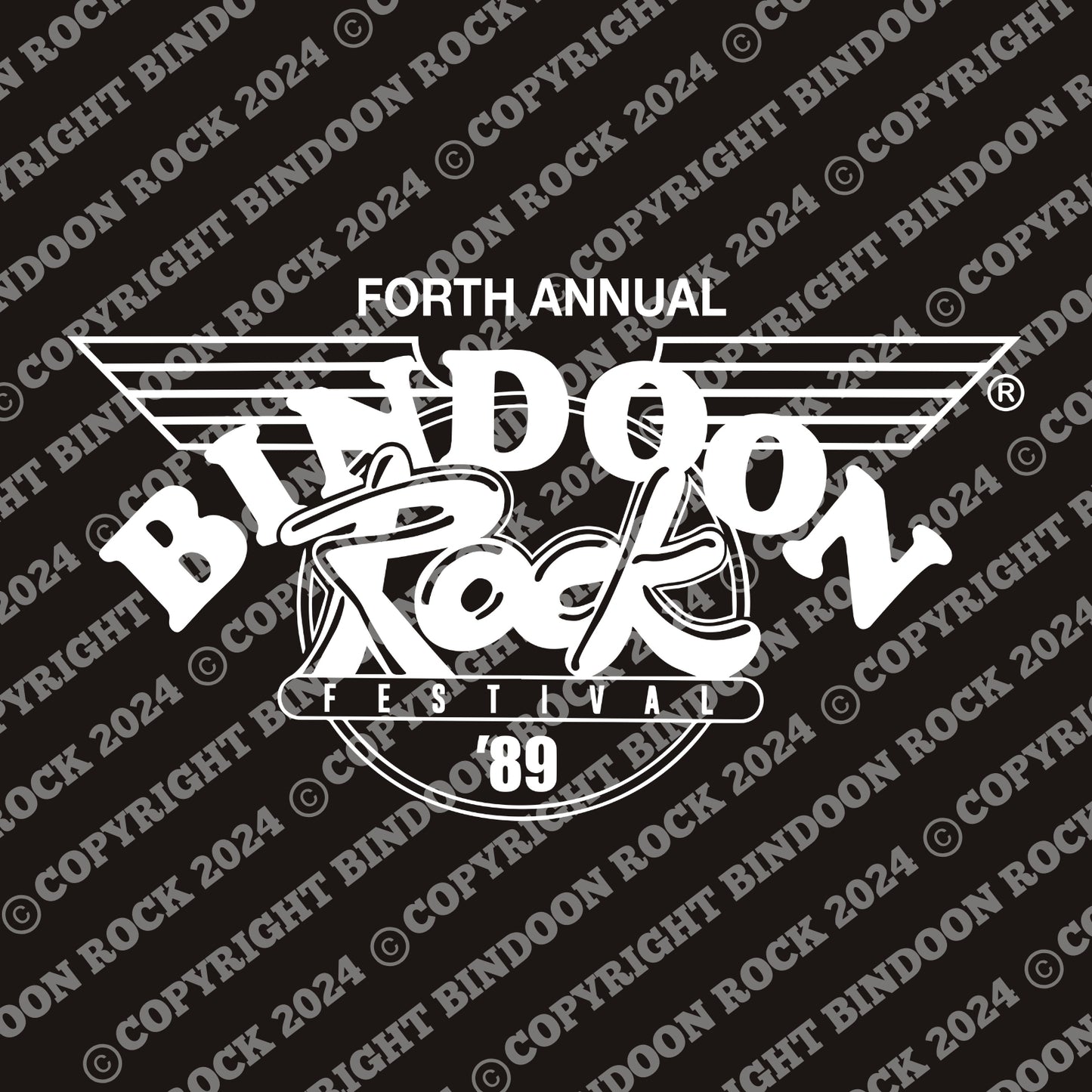 1989 Bindoon Rock "Original" Black T-Shirt - White One Colour Print