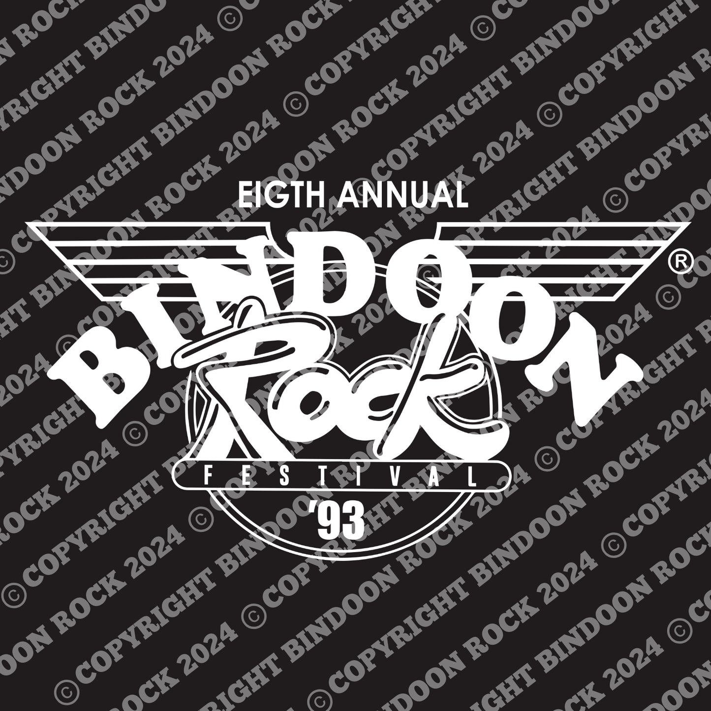 1993 Bindoon Rock "Original" Black T-Shirt - White One Colour Print