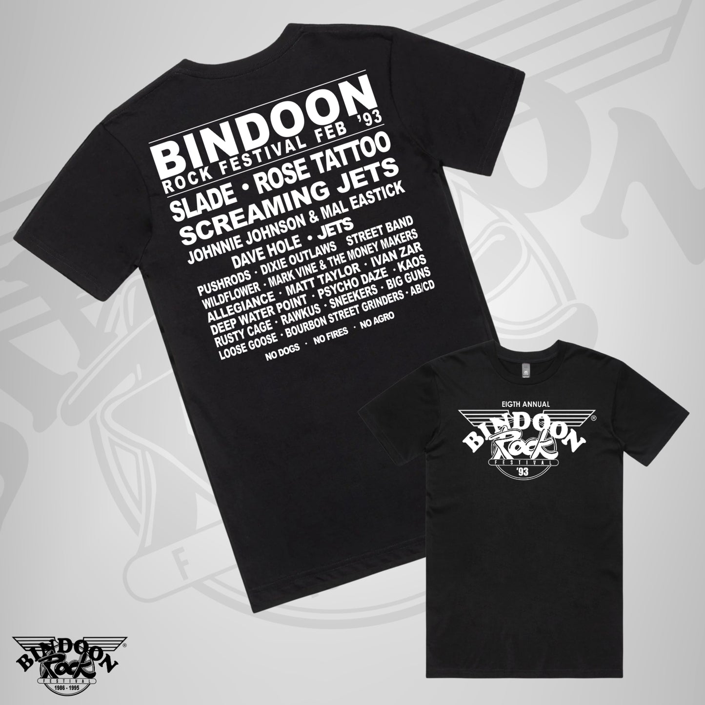 1993 Bindoon Rock "Original" Black T-Shirt - White One Colour Print
