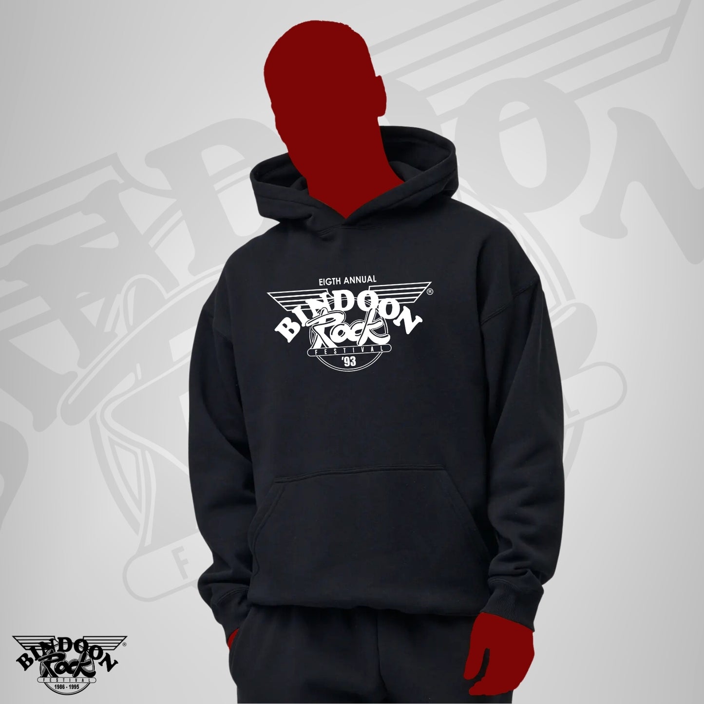 1993 Hoodie "Original" White One Colour Print