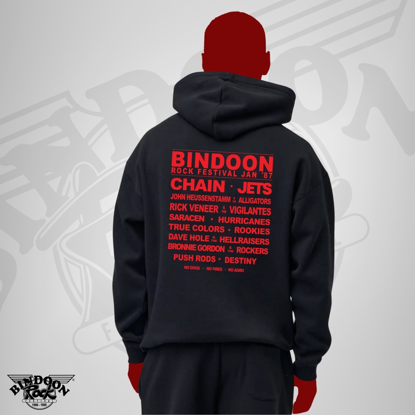 1987 Hoodie "Original" Red One Colour Print