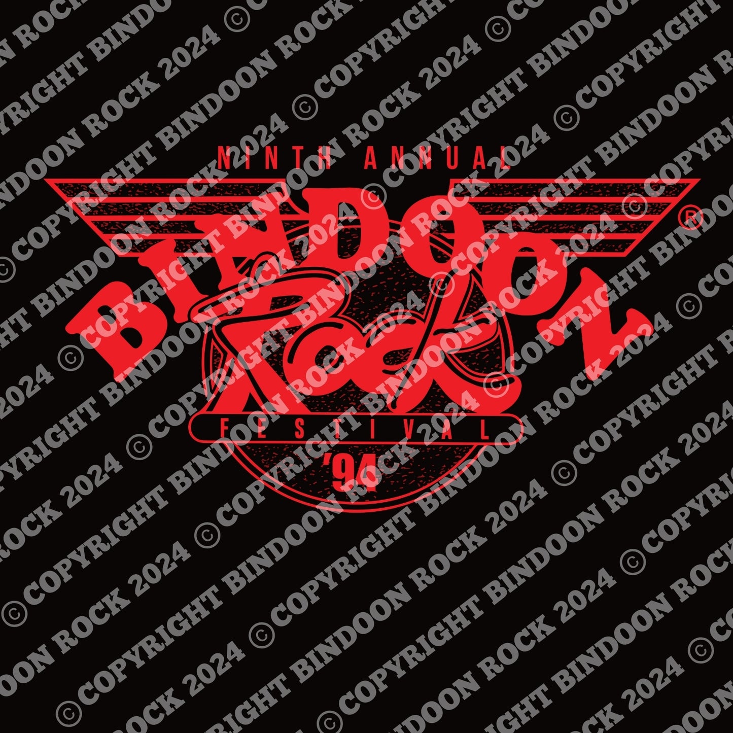 1994 Hoodie "Vintage" Red One Colour Print