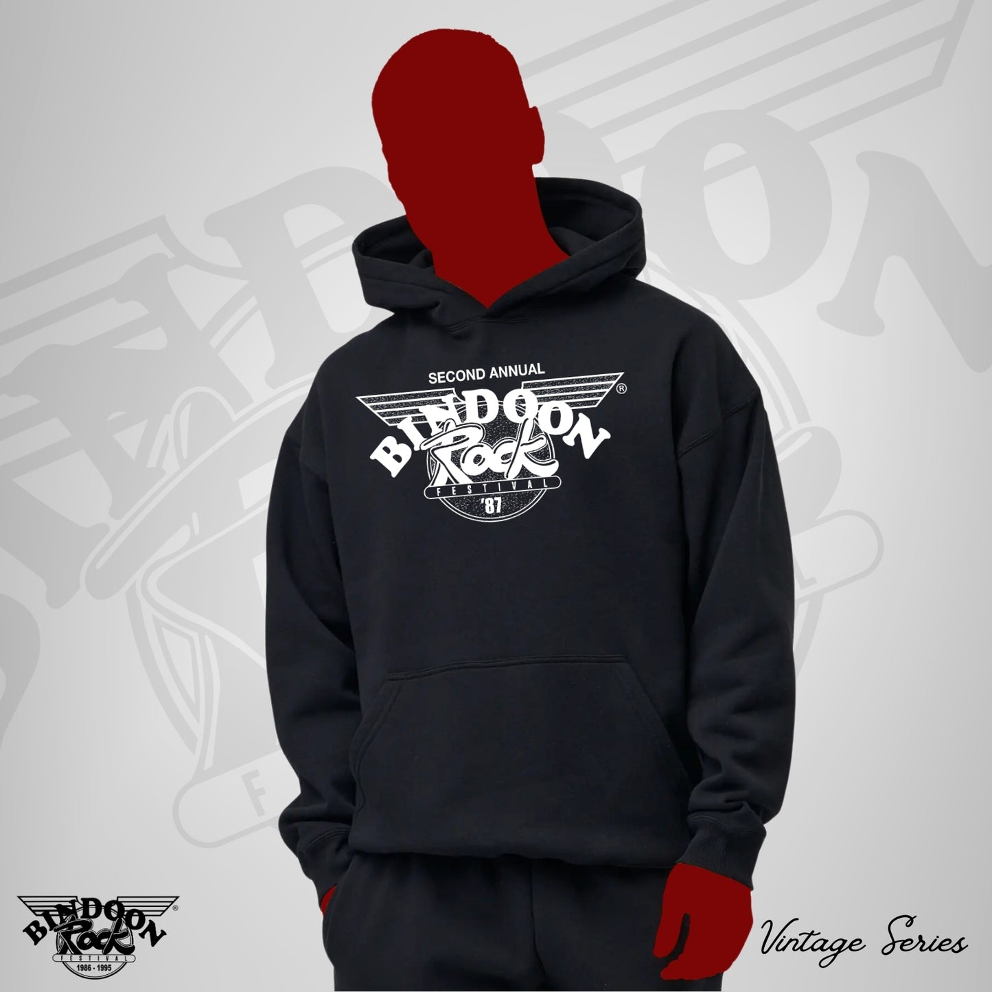 1987 Hoodie "Vintage" White One Colour Print