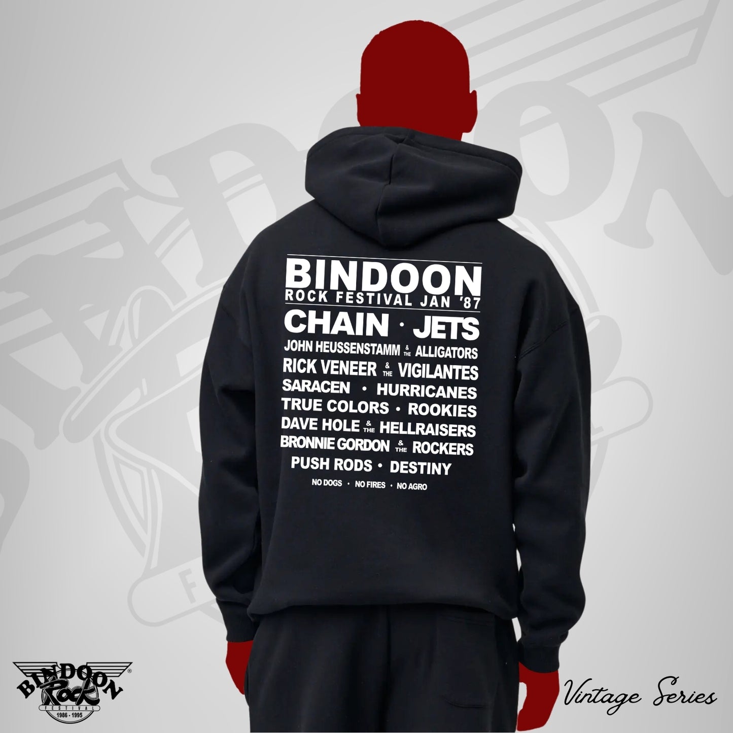 1987 Hoodie "Vintage" White One Colour Print