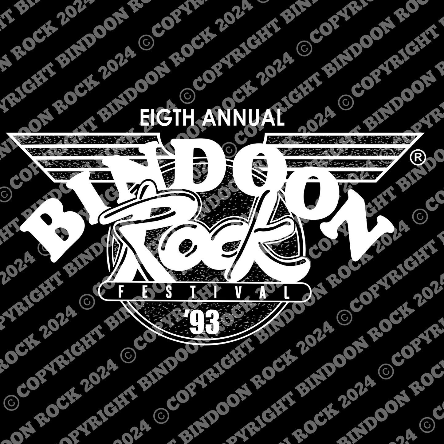 1993 Bindoon Rock "Vintage" Black T-Shirt - White One Colour Print