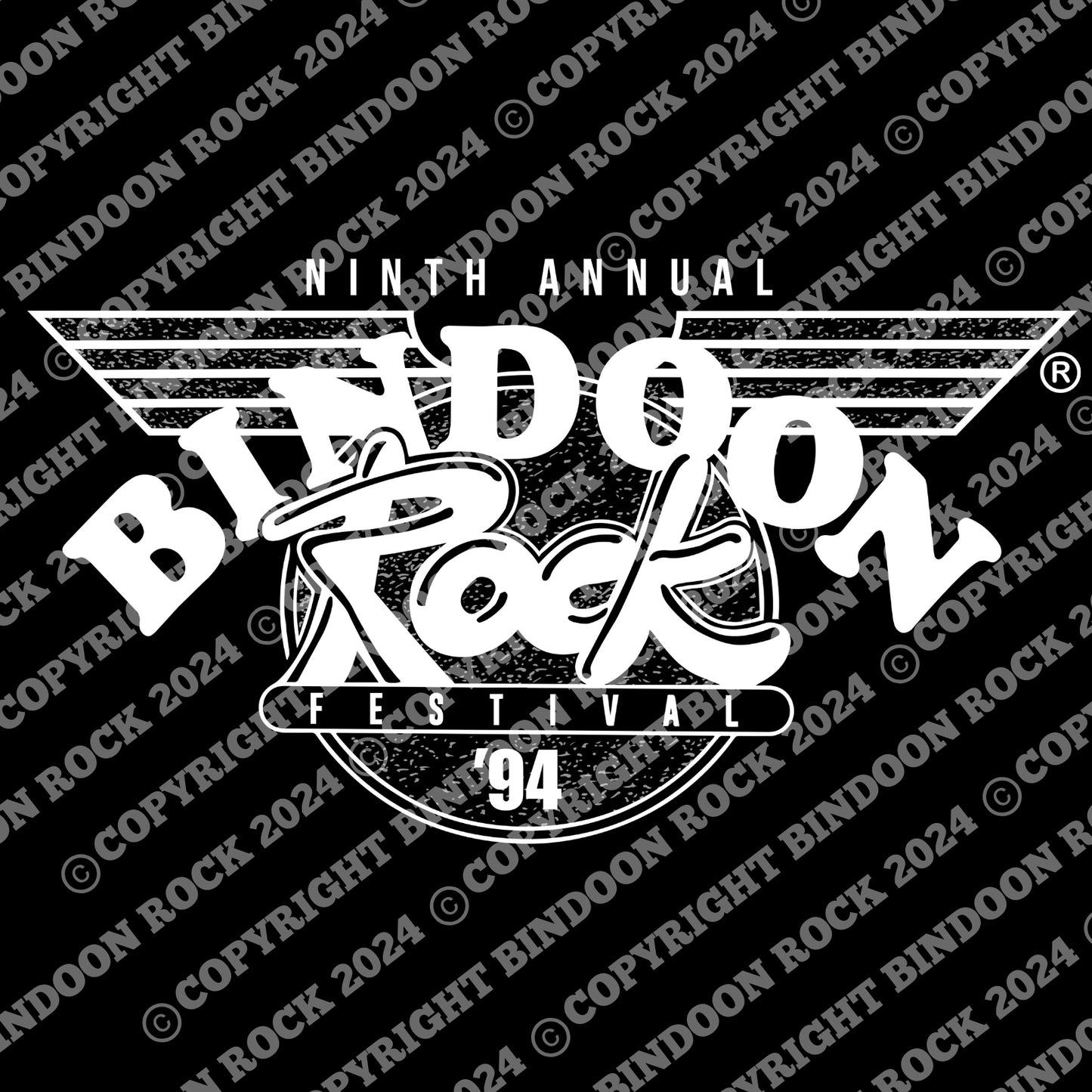 1994 Bindoon Rock "Vintage" Black T-Shirt - White One Colour Print