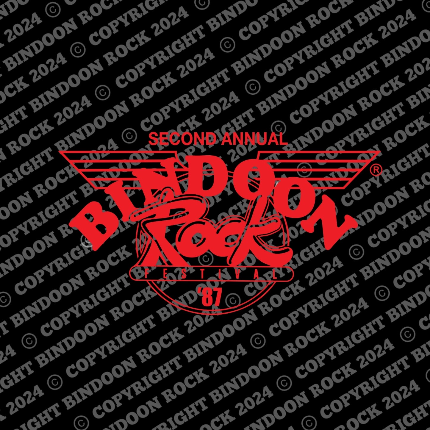 1987 Hoodie "Original" Red One Colour Print
