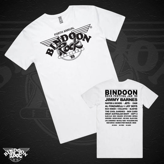 1989 Bindoon Rock "Original" White T-Shirt - Black One Colour Print