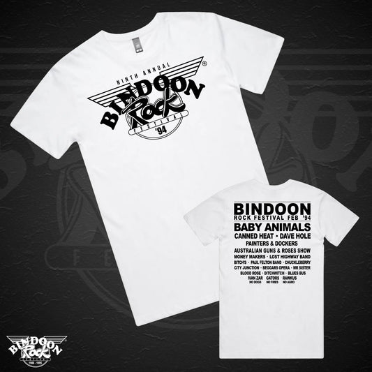 1994 Bindoon Rock "Original" White T-Shirt - Black One Colour Print