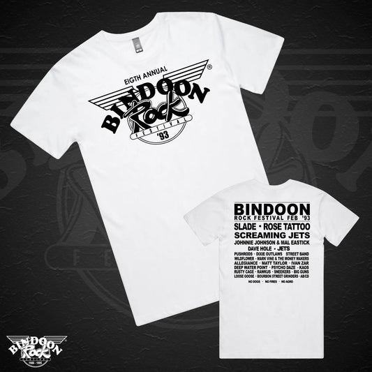 1993 Bindoon Rock "Original" White T-Shirt - Black One Colour Print